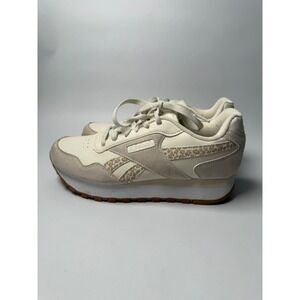 Reebok Royal Glide Ripple Sneakers Cream Beige Leopard Print Womens 9 FFC0092145